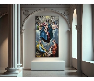 El Greco - Madona s dieťaťom, svätou Martinou a svätou Anežkou - Madonna and Child with Saint Martina and Saint Agnes - reprodukcia
