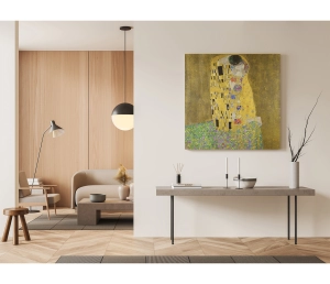 Gustav Klimt - Bozk - The Kiss - reprodukcia