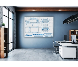 Škoda 100 L de luxe - blueprint biely