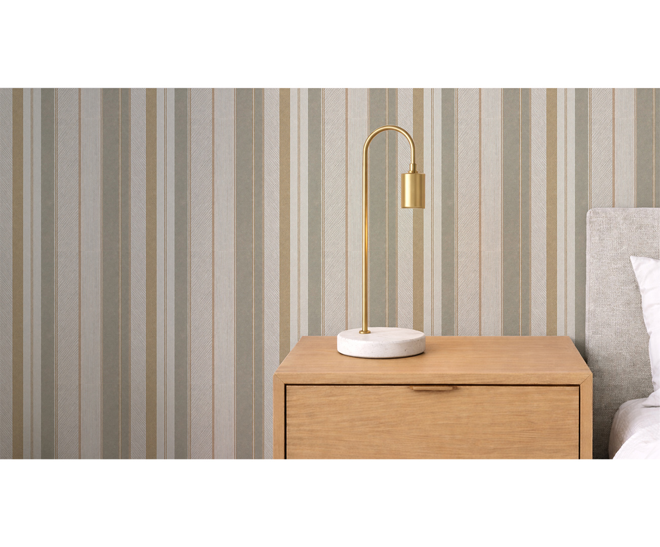 Jemné pruhy s textilní strukturou – elegantní designová tapeta