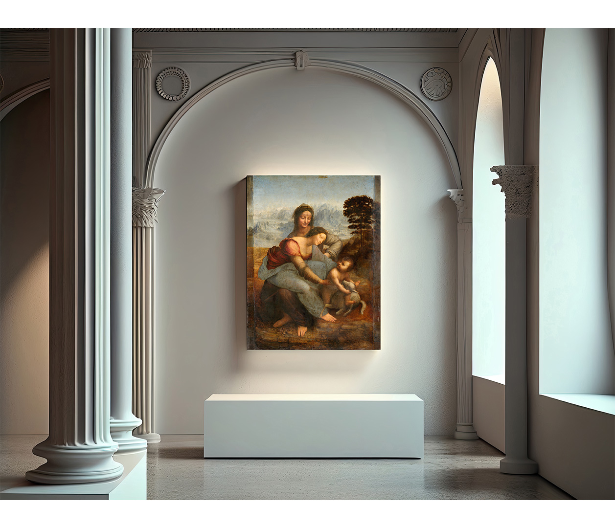 Leonardo da Vinci - Svatá rodina se svatou Annou - The Virgin and Child with Saint Anne - reprodukce
