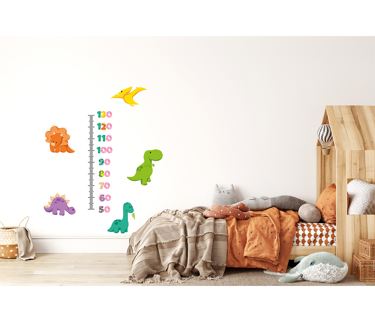 Dětský metr na zeď – Dino kamarádi pro malé dobrodruhy