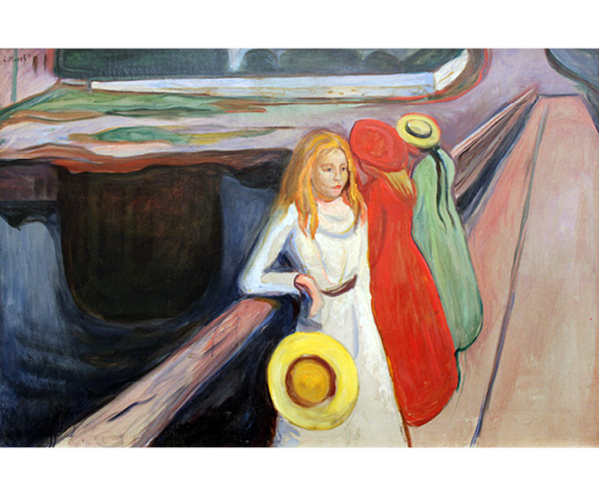 Edvard Munch - Dievčatá na moste - The Girls on the Bridge - reprodukcia