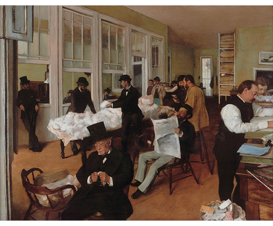 Edgar Degas -Burza bavlny v New Orleans - A Cotton Office in New Orleans - reprodukcia