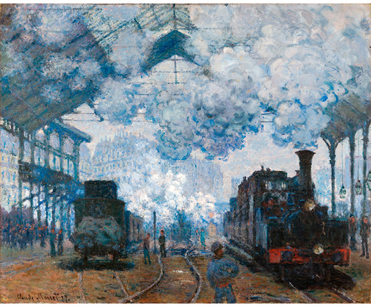 Claude Monet - Gare Saint-Lazare: Príchod vlaku - The Gare Saint-Lazare: Arrival of a Train - reprodukcia
