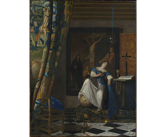 Jan Vermeer - Alegória katolí­ckej viery - Allegory of the Catholic Faith - reprodukcia