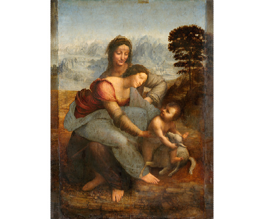 Leonardo da Vinci - Svätá rodina so svätou Annou - The Virgin and Child with Saint Anne - reprodukcia
