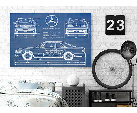 Mercedes-Benz 560 SEC Coupe - blueprint