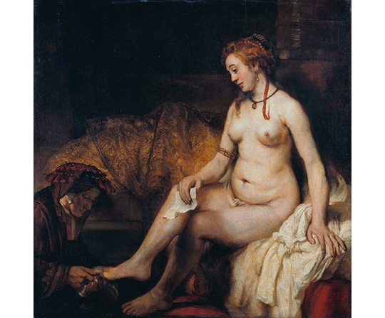 Rembrandt van Rijn - Bathsheba pri kúpeli - Bathsheba at Her Bath - reprodukcia