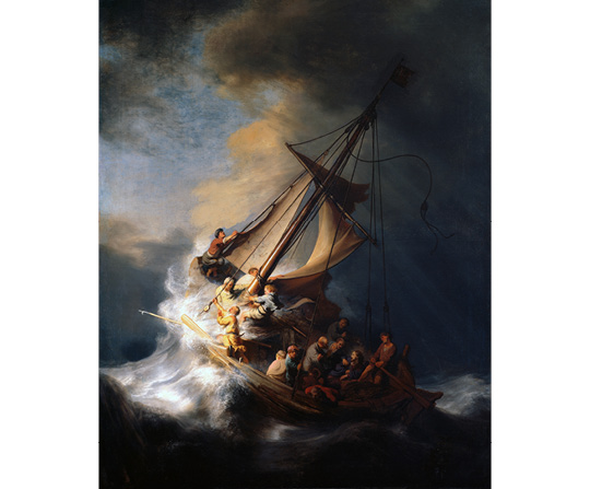 Rembrandt van Rijn - Búrka na  jazere (mori) Galilejskom  - The Storm on the Sea of Galilee - reprodukcia