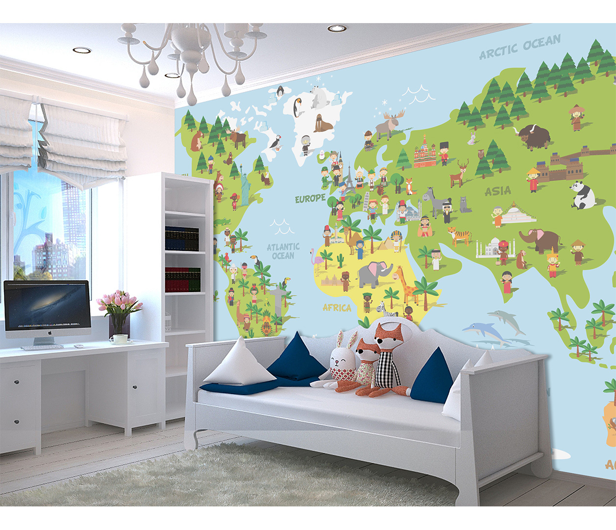 Mapa sveta v angličtine pre deti