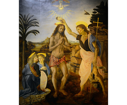 Leonardo da Vinci - Krst Krista - The Baptism of Christ - reprodukcia