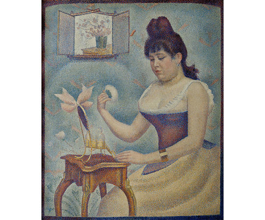 Georges Seurat - Mladá žena sa pudruje - Young Woman Powdering Herself - reprodukcia